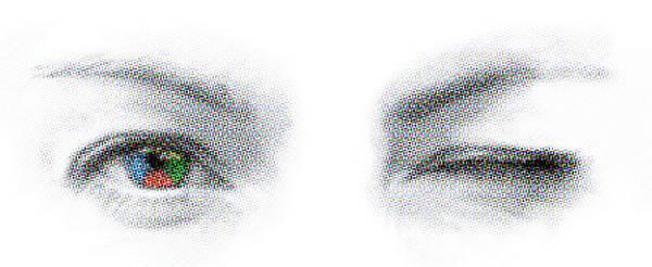 Zwinkernde Augen